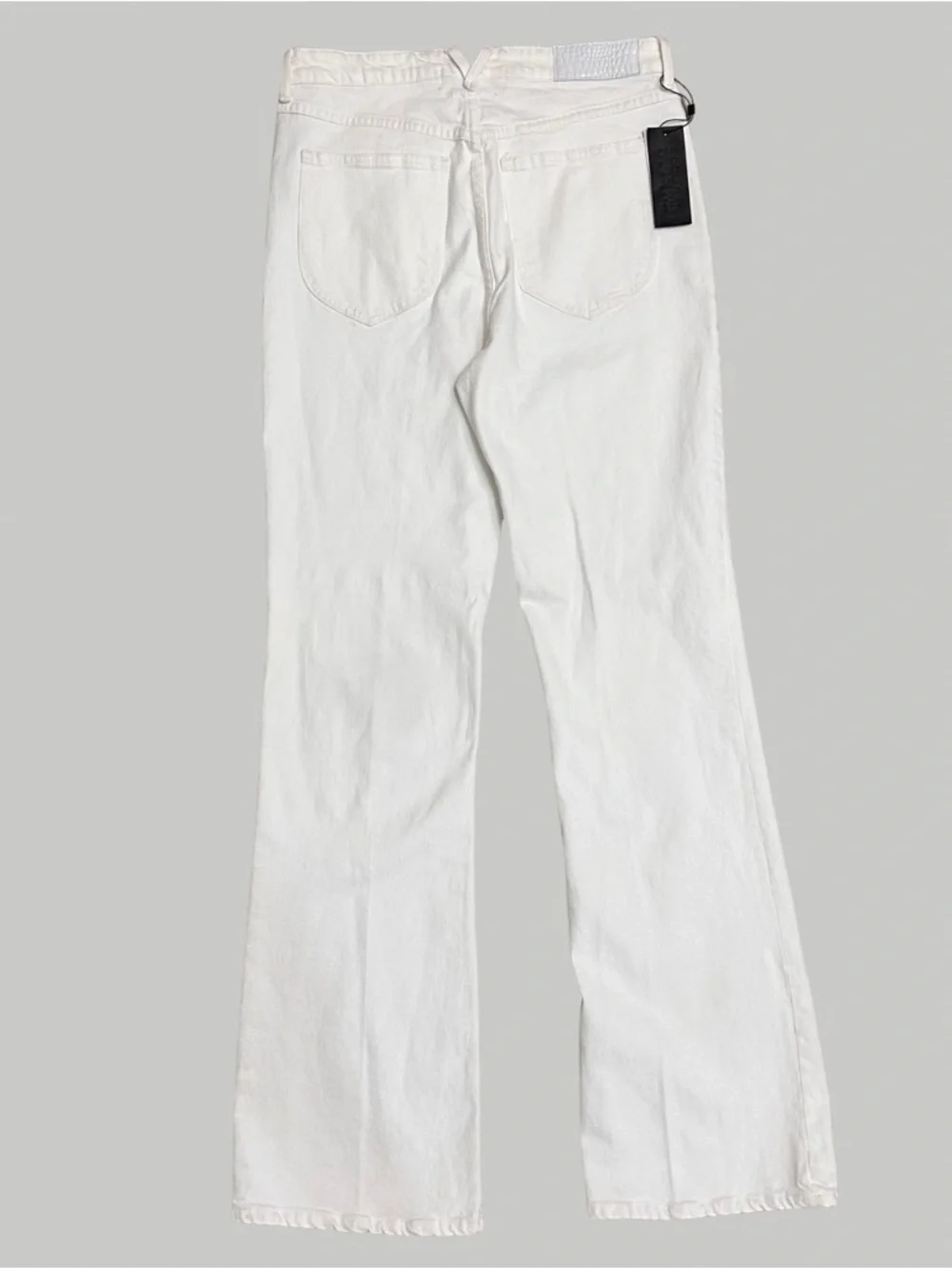 SPRWMN White High Rise Micro Flare Denim SZ 31 Designer Quiet Luxury NWT